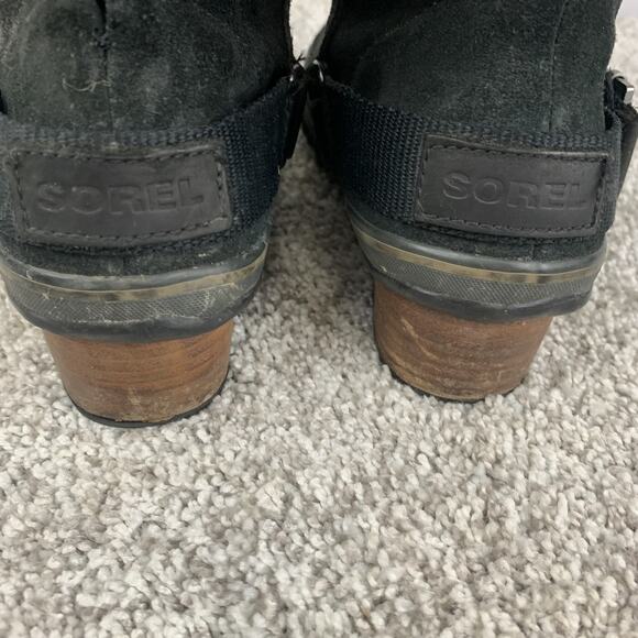 Sorel Boots Womens Size 9.5 Black Leather Suede Pull On Waterproof NL2107-010 - Picture 7 of 10